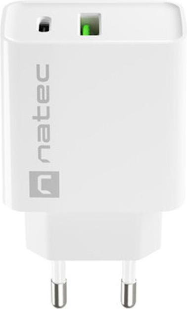 Produktbild Genesis Natec ładowarka Sieciowa Ribera USB-A + USB-C 20w Power Delivery Biała Nuc-2061 (20 W)