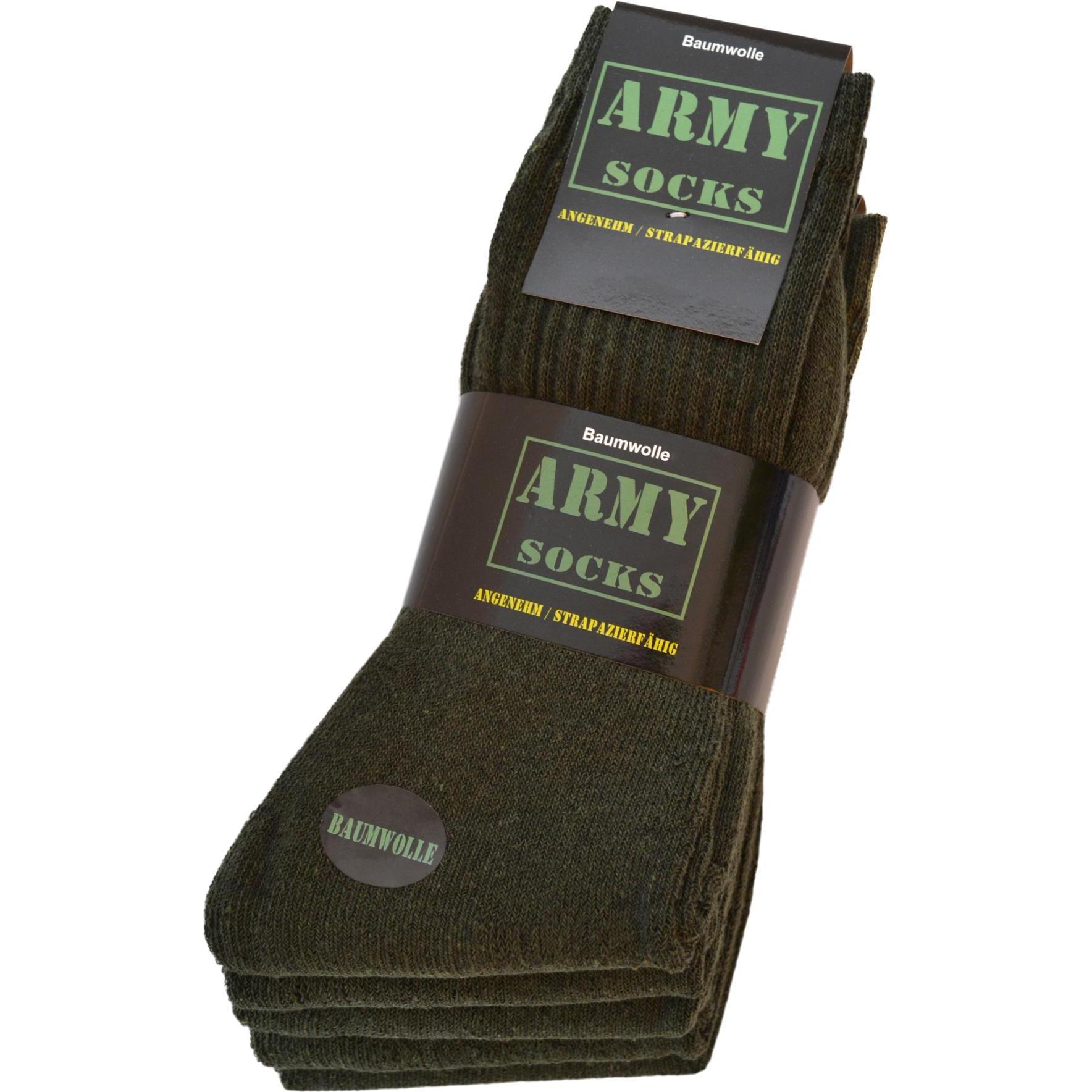 Normani, Herren, Socken, 10 Paar Outdoor-Socken ARMY, Grün, (10er Pack, 43 - 46)