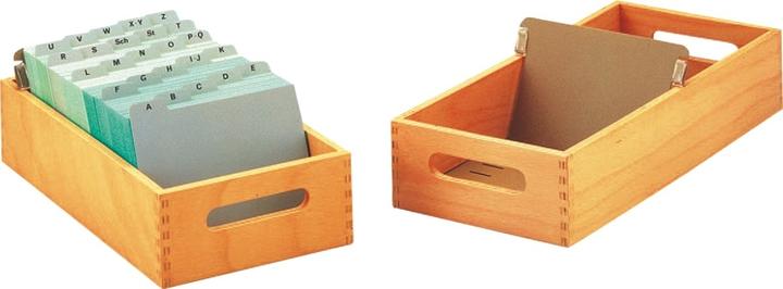 Actual product image Han Card index box of wood A5 crosswise (A5)