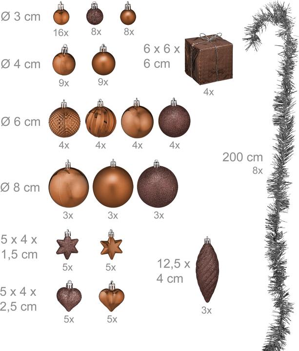 Productafbeelding Relaxdays 110-tlg. Weihnachtskugeln-Set (110 -Part)