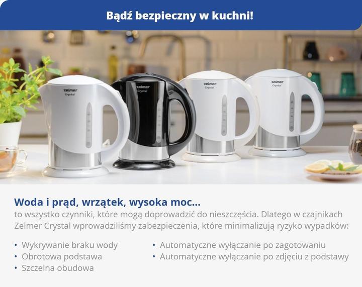 Actual product image Zelmer Crystal kettle ZCK7630W white (1.70 l)