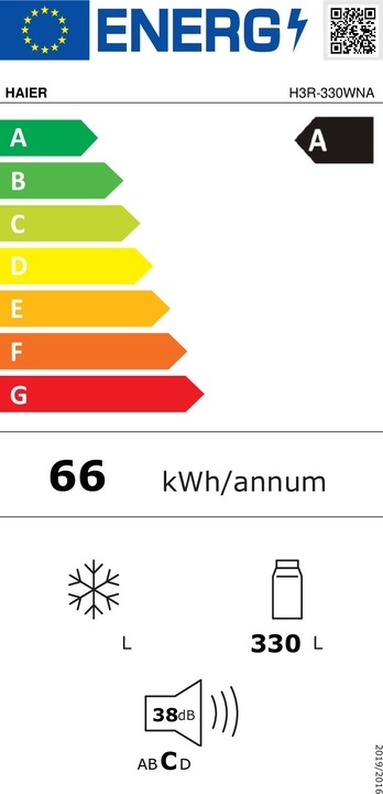 Etichetta energetica Haier H3R-330WNA (330 l)