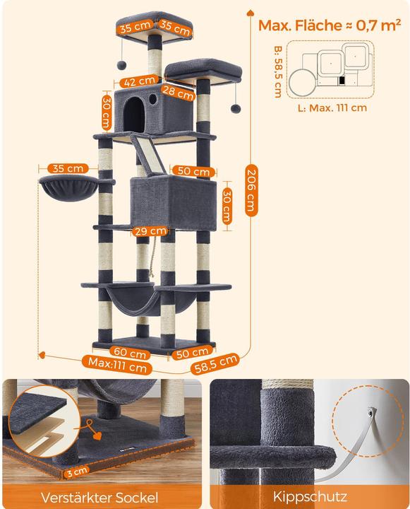 Image du produit Feandrea Cat Spa (206 cm, Gris)