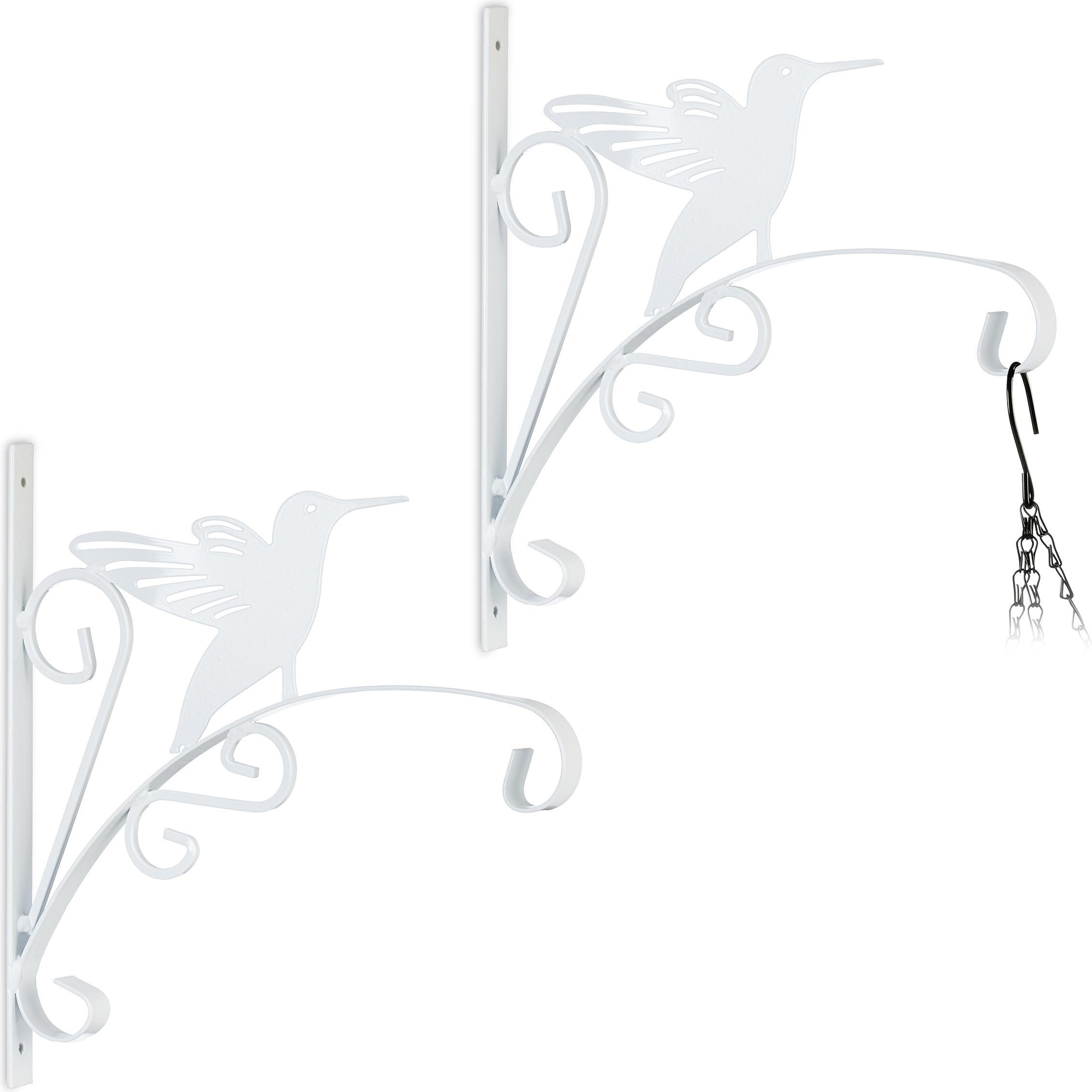 Relaxdays, Aussendekoration, 2x Blumenampelhalterung