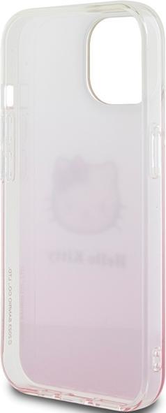 Actual product image Hello Kitty HKHCP15SHDGKEP iPhone 15 6.1 różowy/pink hardcase IML Gradient Electrop Kitty Head (Apple iPhone 15)