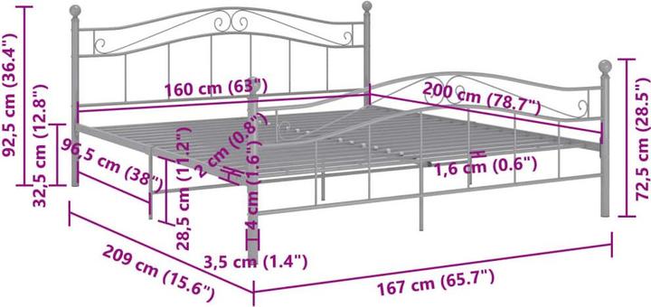 Image du produit vidaXL Bettgestell (160 x 200 cm)