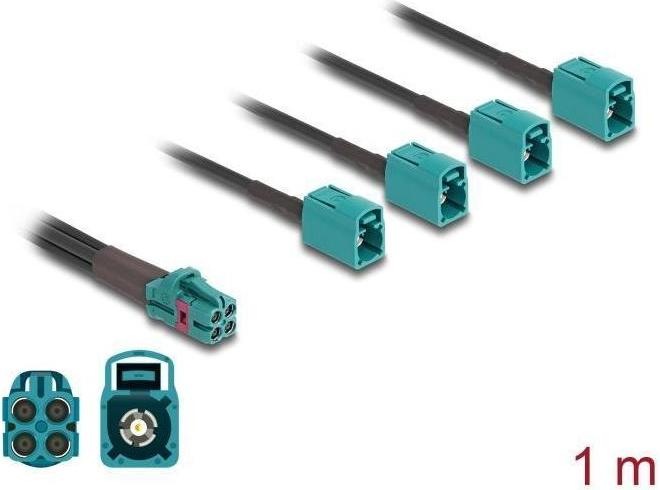 Productafbeelding Delock Kabel mini FAKRA Z-bus quad naar 4 x FAKRA Z-bus B-type (Antennekabel)