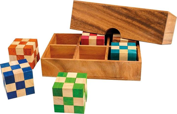 Actual product image Philos Snake Dice Set in Wooden Box Piece (English, French, German, Italian, 1 Players)