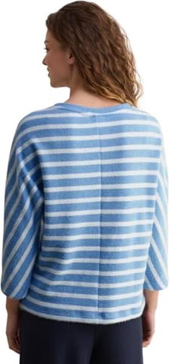 Actual product image Cecil Striped Boat Neck Three-Quarter Sleeve Shirt with Elastic Hem (XL)
