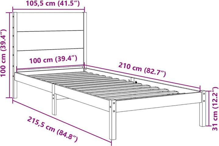 Actual product image vidaXL Bettrahmen (100 x 210 cm)
