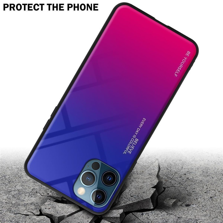 Productafbeelding Cadorabo TPU 2 Kleuren Glazen Hoesje (Apple iPhone 13 Pro)