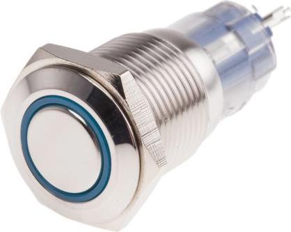 Produktbild RS PRO Switch Pushbutton Stainless Blue ring
