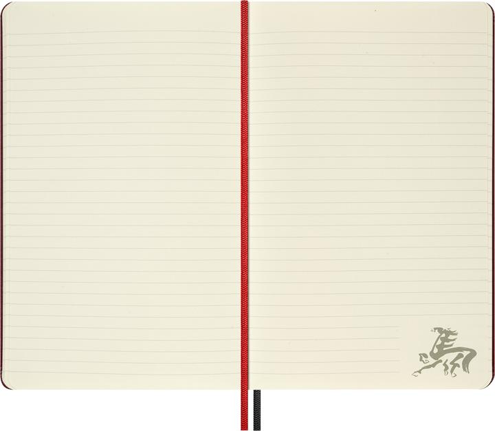 Image du produit Moleskine NB Jahr Pferd-LG lin Holzsc. (A5, À rayures)