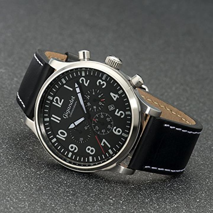 Actual product image Gigandet Pilot Chronograph with Stop Function, Date Display, and 100m Water Resistance (Chronograph)
