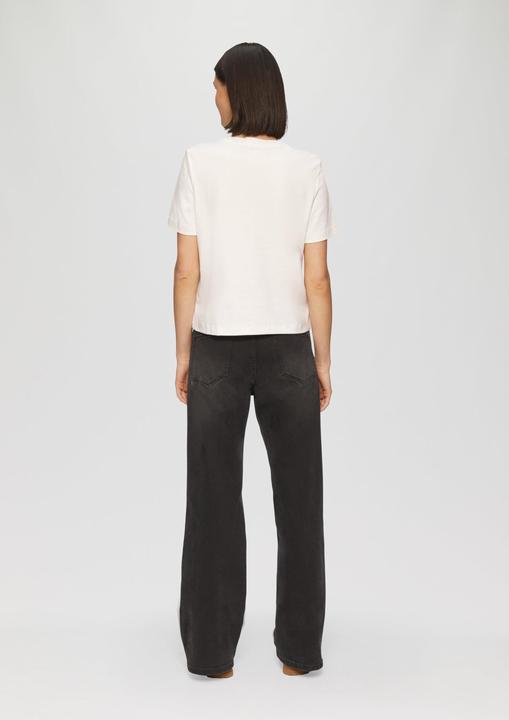 Actual product image S.Oliver T-Shirt Verkürztes T-Shirt mit Spitze und Statement-Print (34)