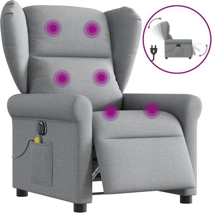 Produktbild VidaXL Massagesessel Elektrisch Hellgrau Stoff