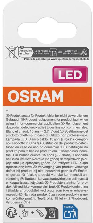 Productafbeelding Osram Ster Klassieker P (E14, 5.50 W, 806 lm, 1 x, D)