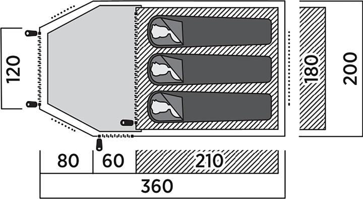 Image du produit Easy Camp Kuppelzelt Lomsdal 3 (olivgr?n, mit Tunnel-Anbau, Modell 2025) (Tente igloo, 4.60 kg, 3 personnes)