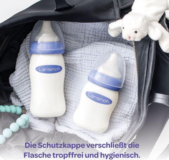 Actual product image Lansinoh Wide-neck bottle with NaturalWave teat (240 ml)