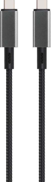 Produktbild Vivanco Longlife USB4.0 C-C Kabel, Metallstecker u. Nylon- geflecht, 5A / 240W, schwarz, 1,0m (1 m, USB 4.0)
