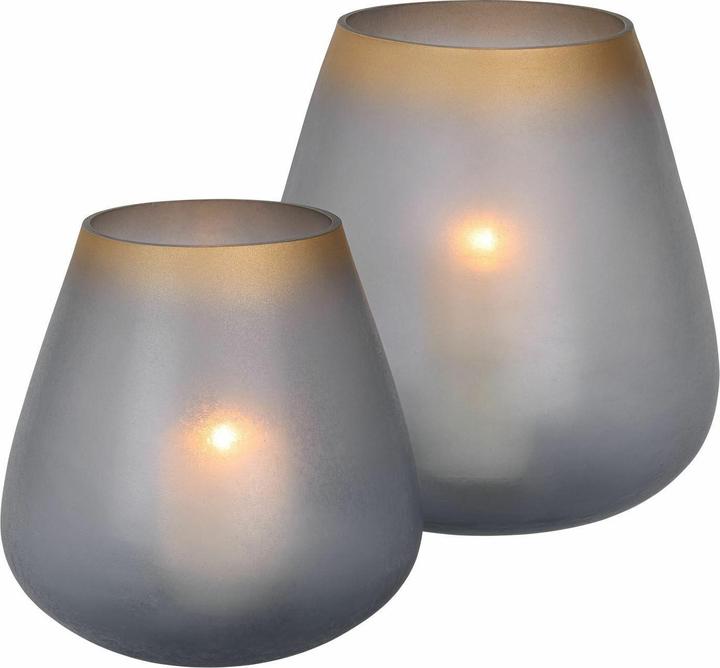 Produktbild Loberon Windlicht 2er Set Nilorav blau (2x)