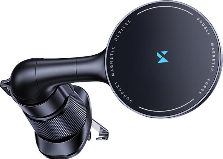 Actual product image Wozinsky WCT5-6S4Y Car Holder with Qi/MagSafe 15W Inductive Charger for Air Vent - Black