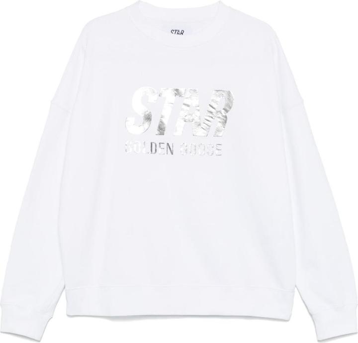 Actual product image Golden Goose cotton crewneck sweatshirt color white (M)