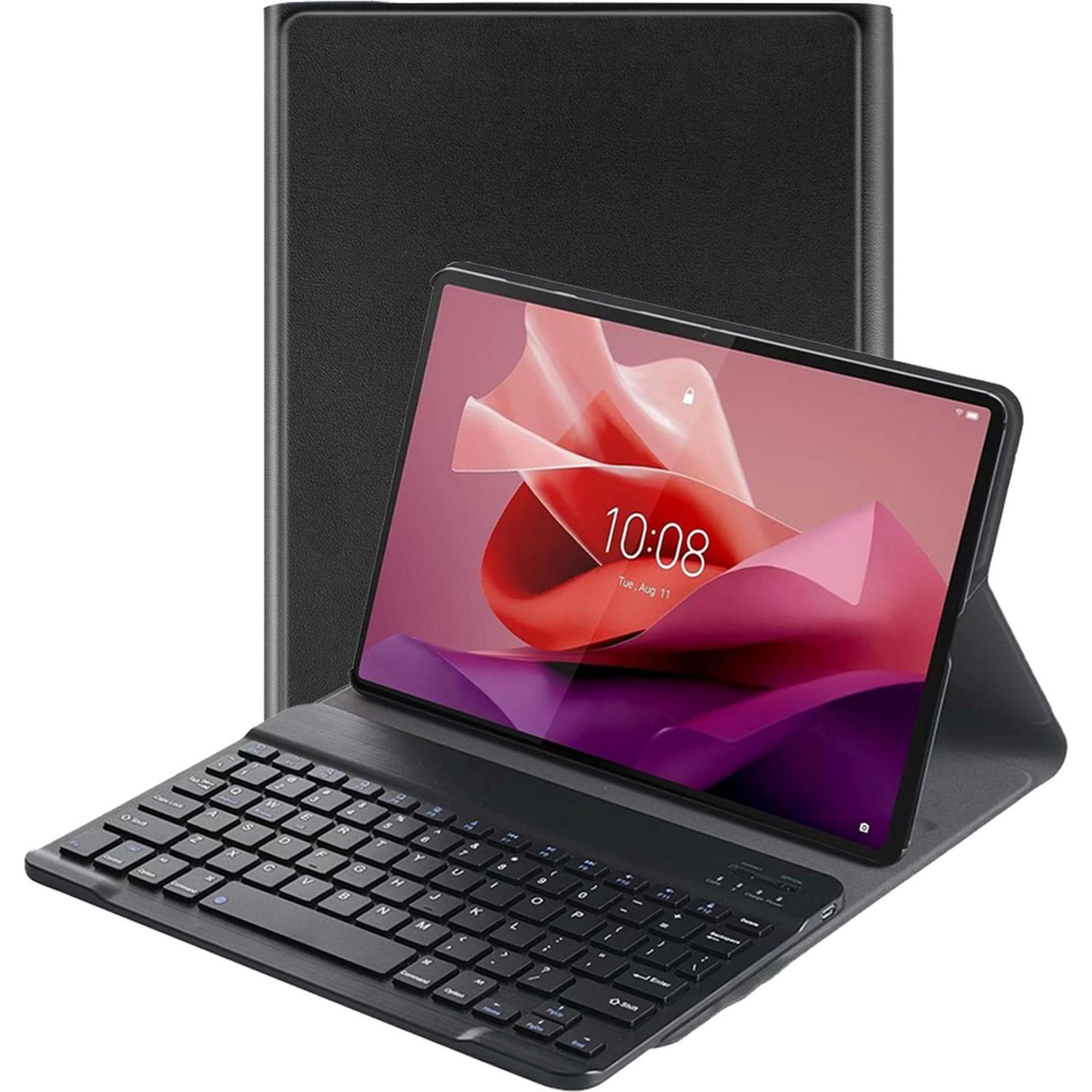 Lobwerk 2in1 Set Bluetooth Tastatur in Schwarz mit Beleuchtung + Hülle für Lenovo Tab M10 5G TB-360ZU 10.6 Z, Tablet Tas...