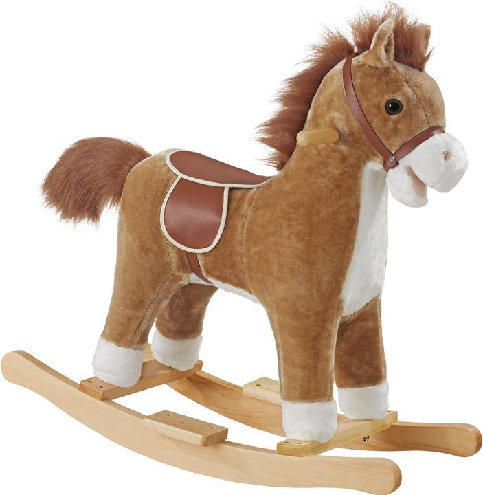 tectake Schaukelpferd mit Plüsch, hochwertiges Design, ab 24 Monaten