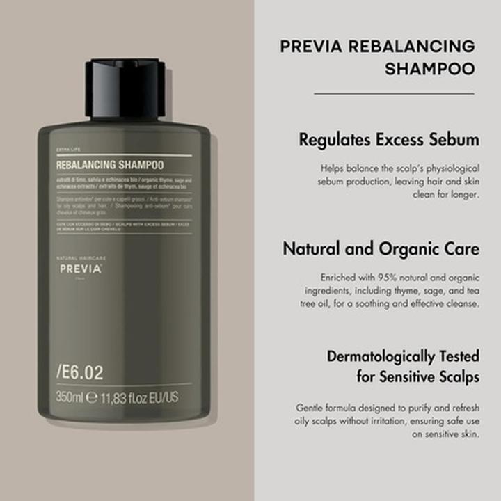 Immagine prodotto Previa Extralife Rebalancing Shampoo 350ml (Shampoo liquido, 350 ml)