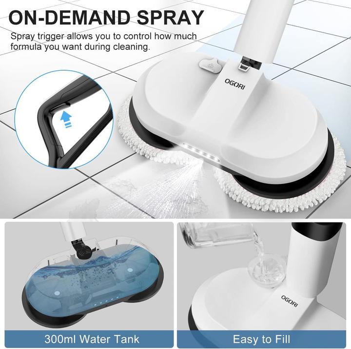 Actual product image Ogori Electric mop with 4 pads