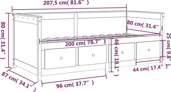 Image du produit vidaXL Tagesbett (90 x 190 cm)