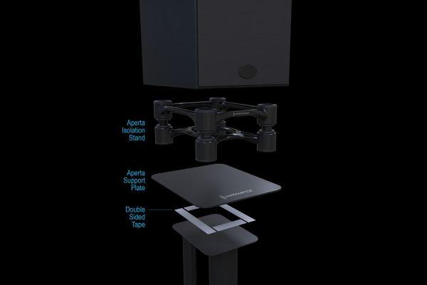 Actual product image Isoacoustics Aperta Isolator Monitor Speaker Stands, Per Pair, Zwart (1 pair, Stand, Tiltable)
