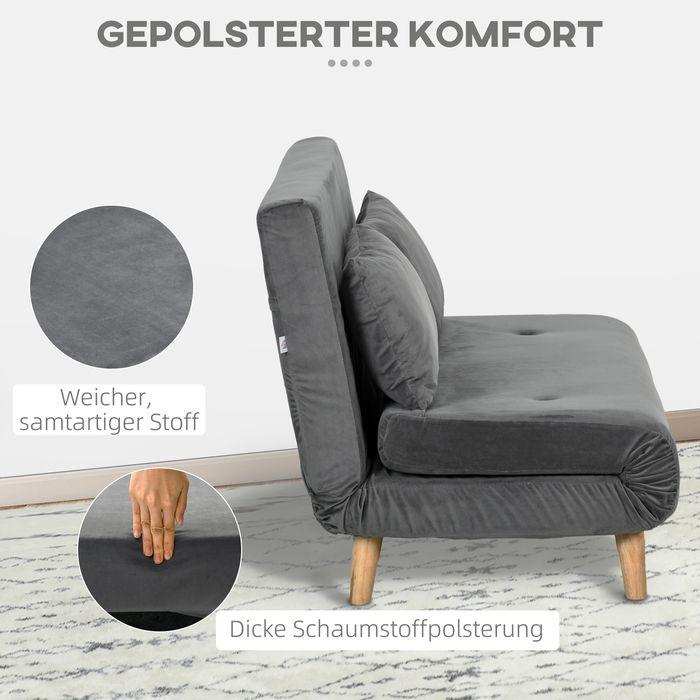 Produktbild Swisshandel24 Schlafsofa 2-Sitzer Sofa mit Bettfunktion, Klappsofa mit verstellbare Rückenlehne, Kissen, Schlafcou