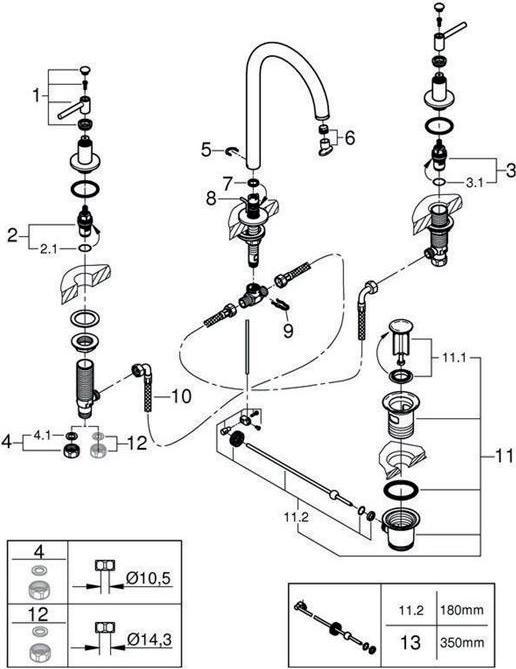 Produktbild Grohe Atrio 3-Loch-Waschtischbatterie