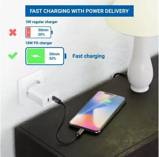 Image du produit deleyCON Câble USB 2.0 USB C - Lightning 0,15 m (0.15 m, USB 2.0)