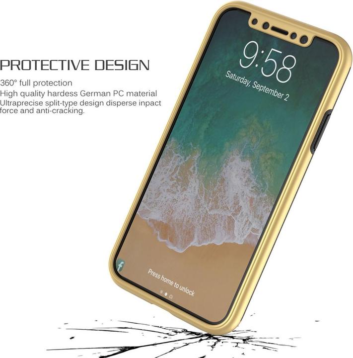Produktbild König Design Handyhülle für Samsung Galaxy J3 (2017) Schutzcase Backcover Bumper Etuis Gold (Samsung Galaxy J3 (2017))