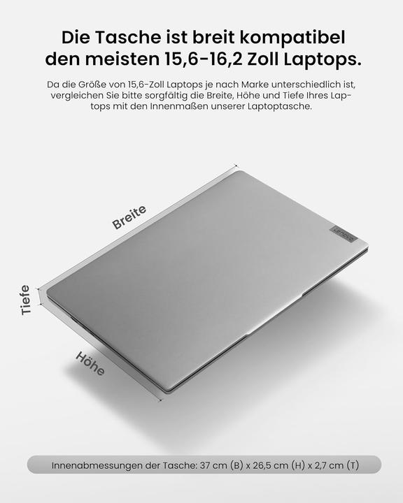 Produktbild tomtoc 360° Laptop-Schutzhülle 15,6-16,2 Zoll (16.20", Acer, ASUS, Dell, HP, Lenovo, Samsung, Toshiba)