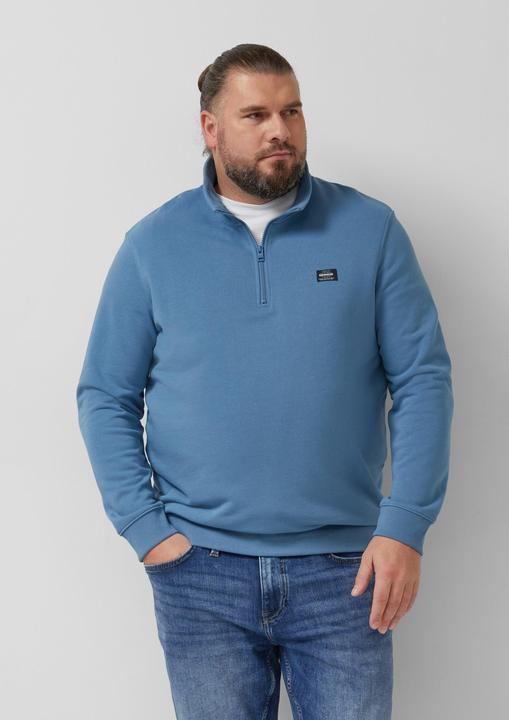 Produktbild s.Oliver Sweatshirt Sweatshirt mit Troyer-Kragen und Logo-Patch (XXL)