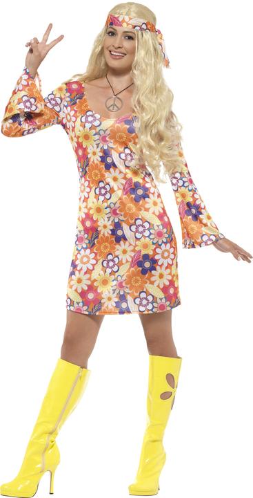 Smiffys Flower Power Hippie Damen Kostüm