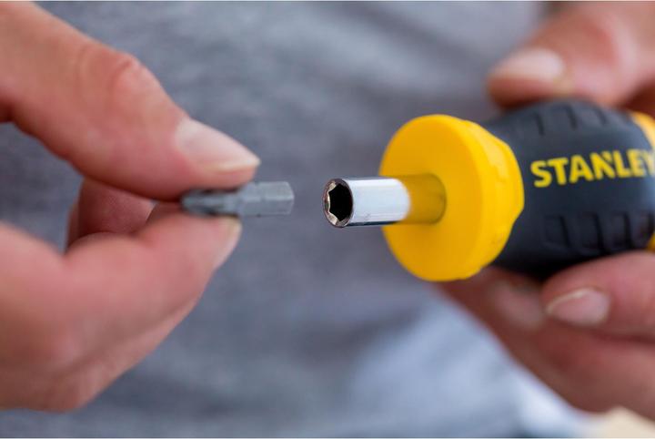 Actual product image Stanley Bit screwdriver short+6 bits (Phillipps cross recess (PH), Port)