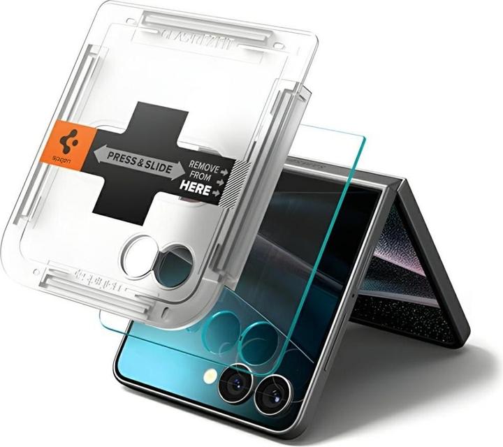 Produktbild Spigen - Glas.tR EZ-FIT HD (2 pack) - Samsung Galaxy Z Flip7 - Clear (2 Stück, Samsung Galaxy Z Flip7)