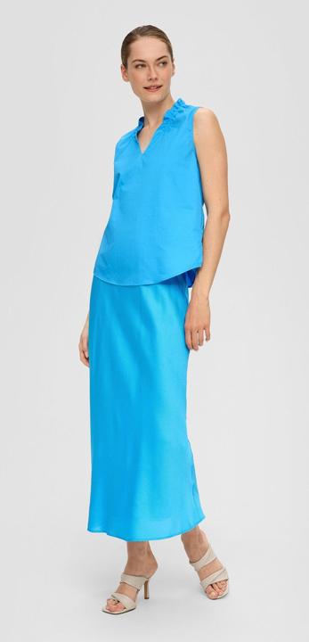 Produktbild S.Oliver Bluse Ärmellose Bluse mit gerüschtem Kragen (48)