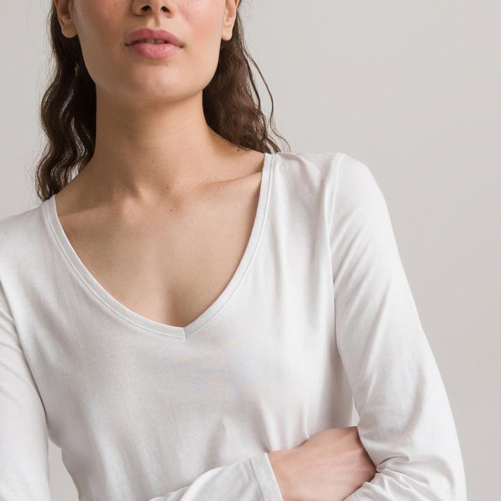 Produktbild La Redoute Collections T-Shirt mit V-Ausschnitt (L)