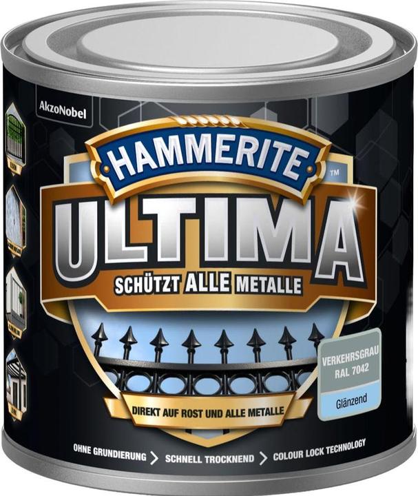 Actual product image Hammerite Metal protective lacquer ULTIMA gloss (250 ml, Traffic grey B)