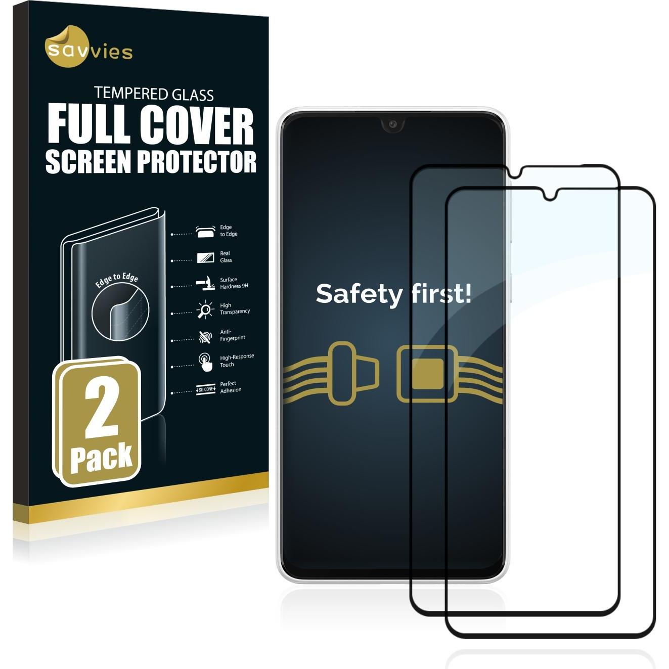 Savvies Full-Screen Displayschutz Panzerglas Schutzglas (2 Stück, Samsung Galaxy A33 5G), Smartphone Schutzfolie, Transp...