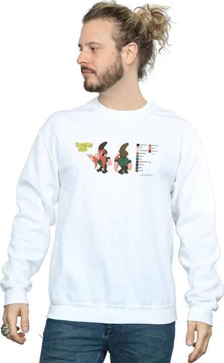 Actual product image Looney Tunes Mens Yosemite Sam Colour Code Sweatshirt (S)