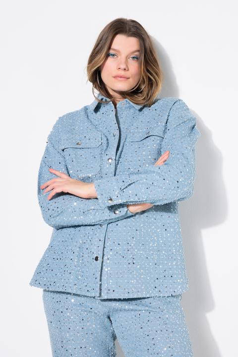 Immagine prodotto Studio Untold Camicia dal taglio oversize con effetto jeans e paillettes (54)