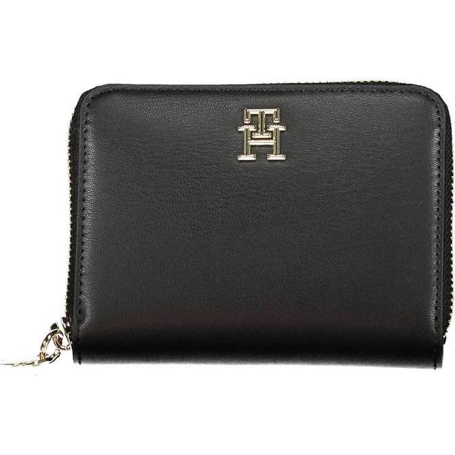 Tommy Hilfiger, Donne, Portafoglio, Black Polyethylene Women Wallet, Nero