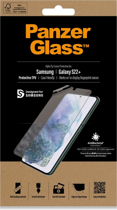 Actual product image PanzerGlass Case Friendly (1 Piece, Samsung Galaxy S22+)